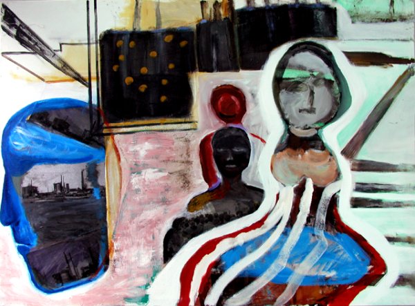 The Fountain of Landaburu, Gallery X: "From Iron To Titanium" | «Del Hierro al Titanio». 2001, acrylic and collage on canvas