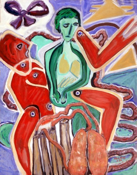Homenaje a mi madre, 1999. óleo sobre lienzo, 92 x 73 cm