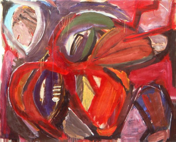 El beso de Judas, 2000. temple sobre lienzo, 100 x 124 cm