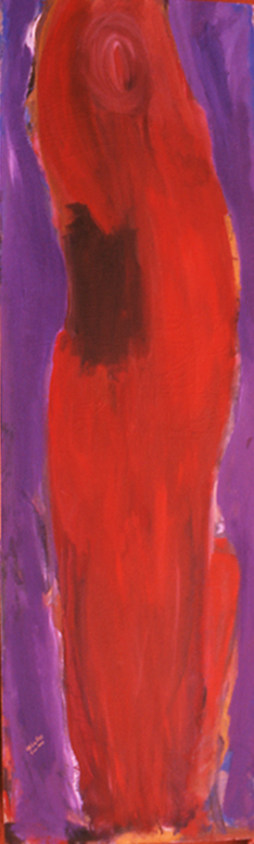 El río del devenir, 2001. temple y acrílico sobre lienzo, 160 x 50 cm