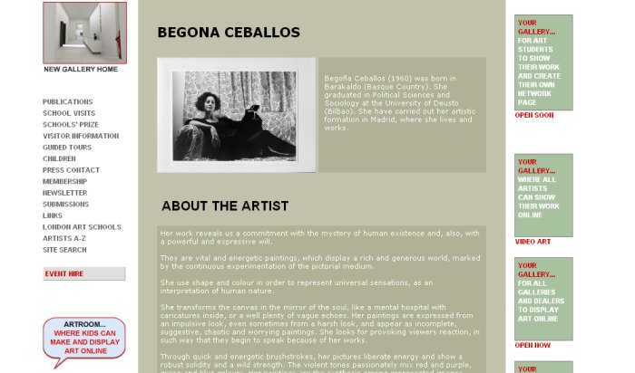 Ceballos en SAATSCHI GALLERY