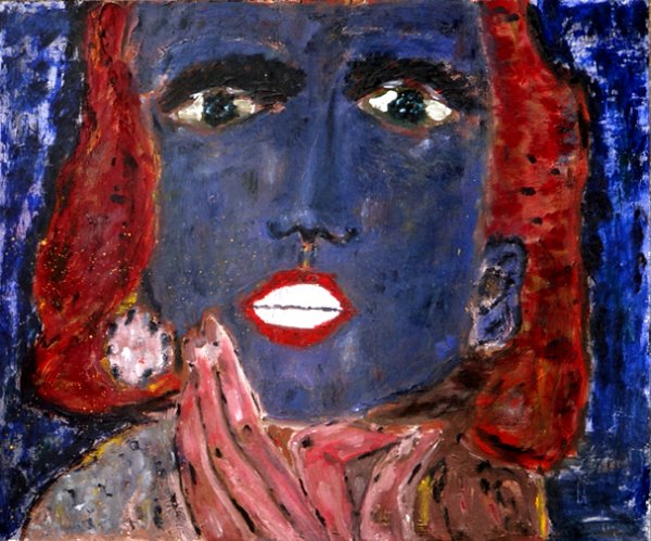 La masque deux, Galerie II: "Masques" | «Máscaras». 1997, peinture à l'huile sur carton éttofé