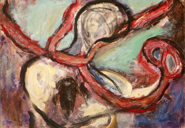 Virus, 2000. peinture acrilique sur carton, 52 x 74 cm