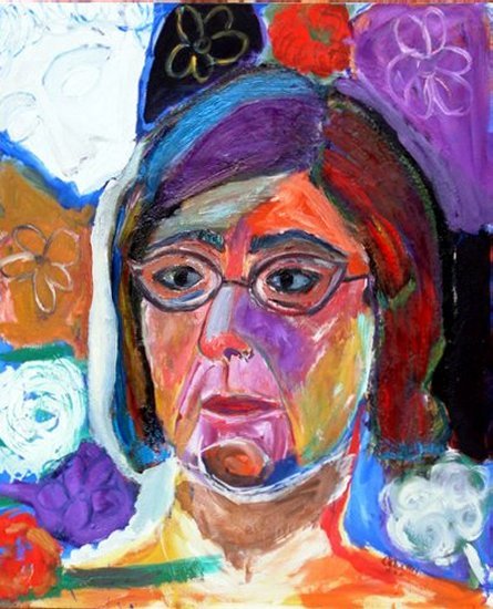 Flora, 2001. peinture acrilique et peinture à l'huile sur toile, 73 x 60 cm